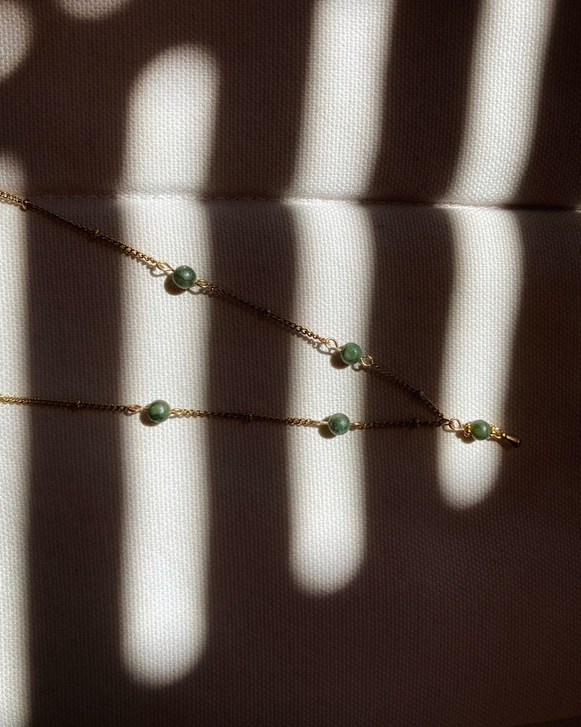 Collier Camélia (Doré, Onyx)